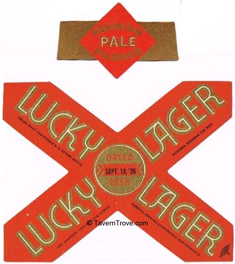 Item 67845 1936 Lucky Lager Beer Label Ws37 14