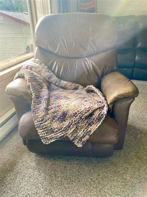 Handmade Cozy Chunky Knit Afghan Throw Blanket Hand Knitted Choose Your