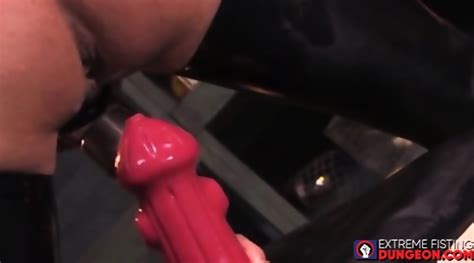 Gay Guy Loves To Spread His Gaping Anus With A Big Red Dildo
