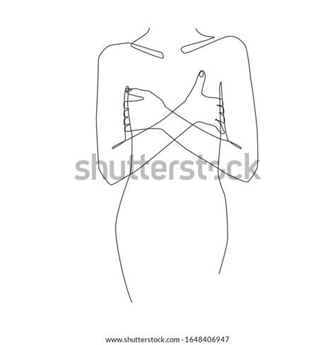 Naked Woman Covers Her Breasts Her Stock Vector Royalty Free 1648406947 Shutterstock