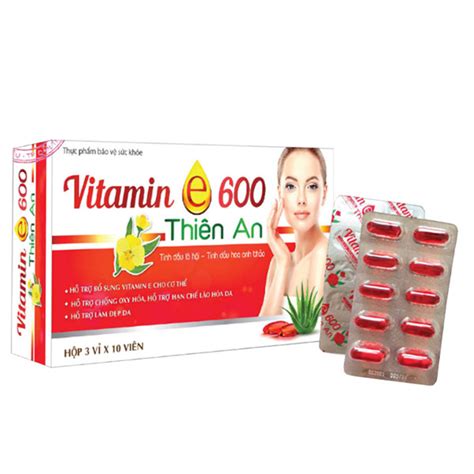 Vitamin E 600 Thiên An, hỗ trợ chống oxy hóa, hỗ trợ hạn chế lão hóa da