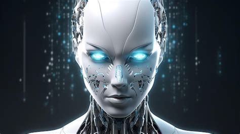 Premium Ai Image Female Robot Face Artificial Intelligence Concept