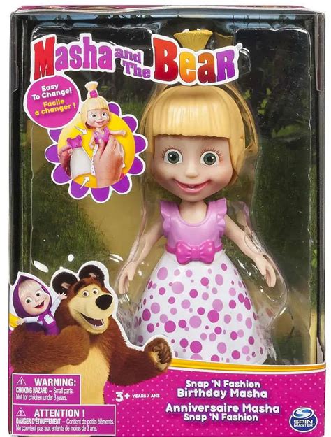 masha   bear snap  fashion birthday masha figure spin master
