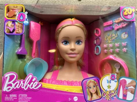 Barbie Deluxe Styling Head Barbie Totally Hair Blonde Rainbow Hair