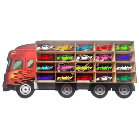 Estante Caminh O Porta Hot Wheels Para Carrinhos Mdf Adesivado Prateleira Shopee Brasil