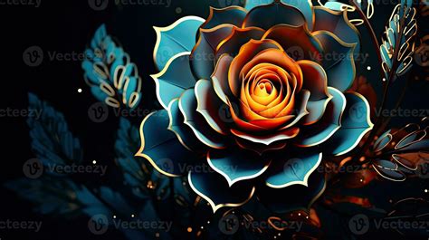 Close Up Kirigami Style Blossom Floral Single Roses Decoration Made