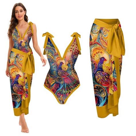 Maillot De Bain Une Pi Ce Bikini Maxi Robe Deux Pi Ces En Mousseline Lacets Jaune A Jaune