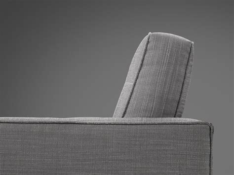 Florence Knoll For Knoll International Sofa In Teak And Grey Upholster