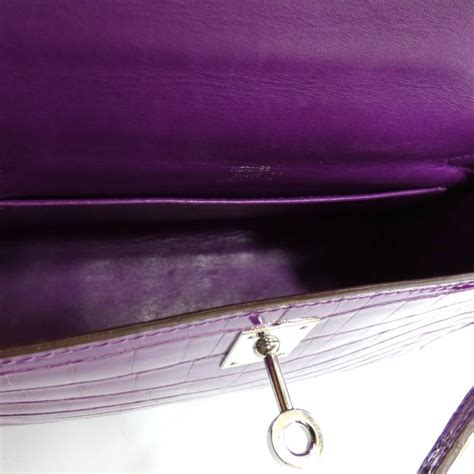 Pochette Kelly En Crocodile Violet Mca Luxury Bags