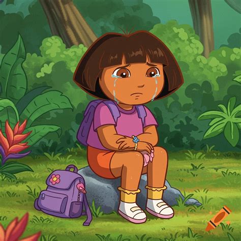 Cartoon Of Dora S Mom Flexing In A Bikini While Dora Draws Her On Craiyon