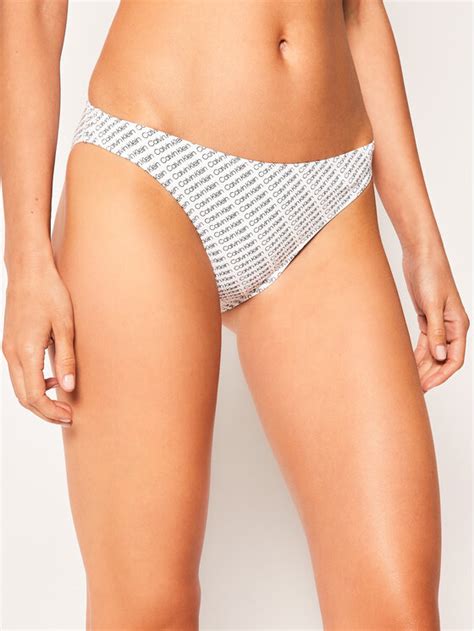 Calvin Klein Swimwear Dół od bikini KW0KW01040 Biały Modivo pl