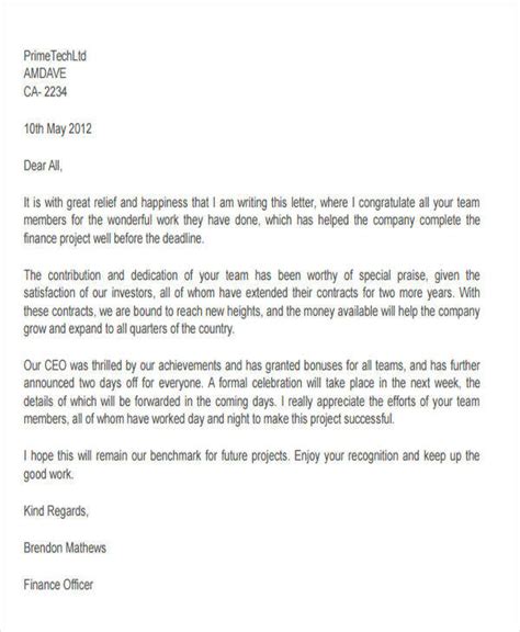 Appreciation Letter To Colleague For Good Work For Your Needs Letter