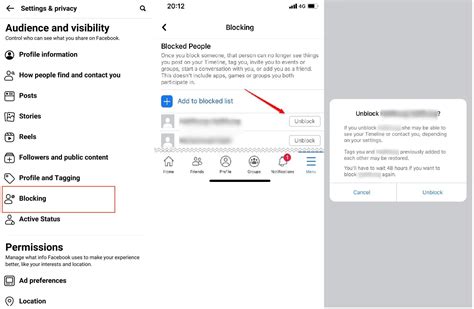 how to unblock an account on facebook
