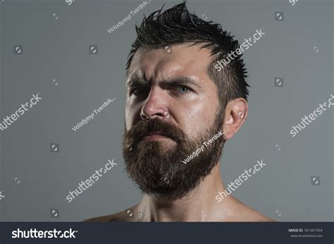 Guy Naked Shoulder On Grey Background Stock Photo Shutterstock