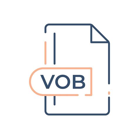 Vob File Format Icon Vob Extension Line Icon 15426283 Vector Art At