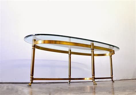 Select Modern Hollywood Regency Brass And Glass Coffee Or Cocktail Table