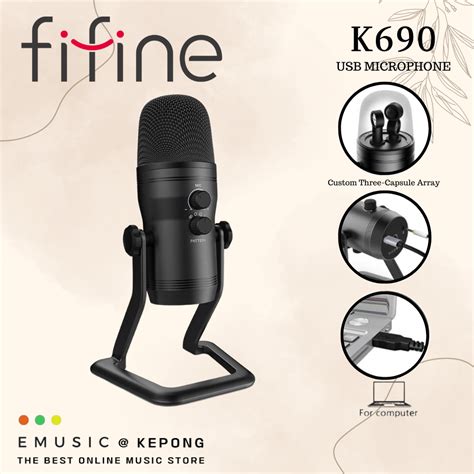 FIFINE K690 USB PC Microphone Studio Condenser Mic With Four Patterns ...