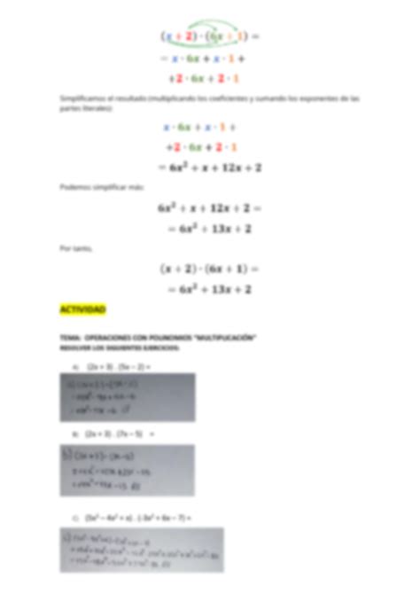 Solution Operaciones Con Polinomios Multiplicaci N Studypool