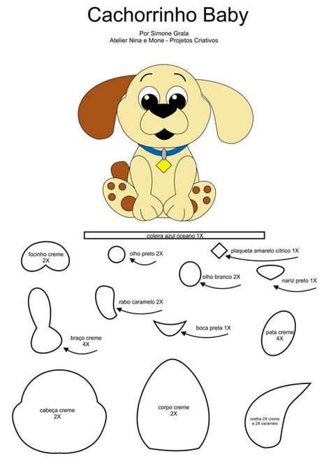 Molde De Cachorro Para Imprimir - Molde de Cachorro em Feltro - 30 Modelos para Baixar e Imprimir