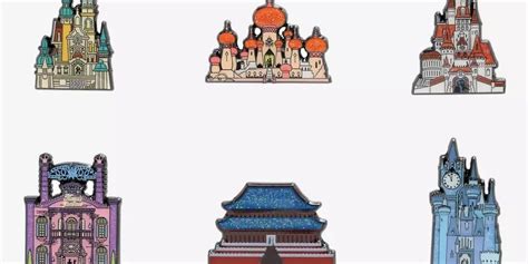 Disney Princess Castle Silhouette Blind Box Pin Set At Hot Topic