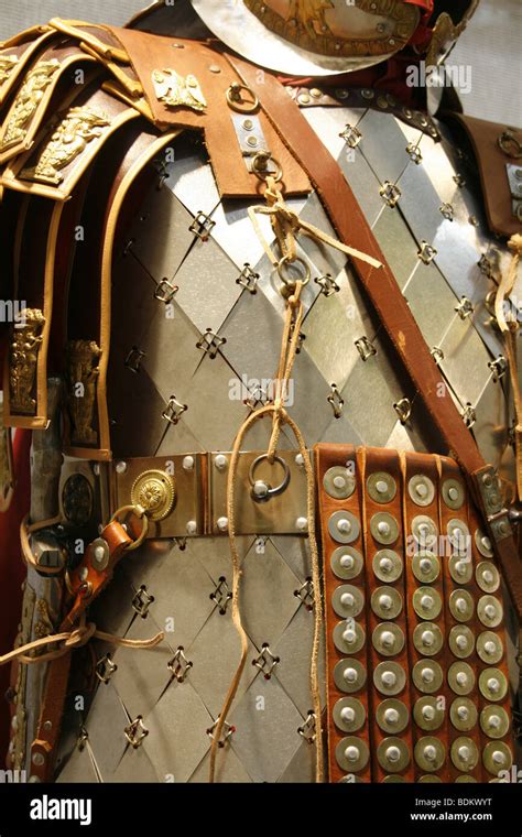 Ancient Roman Army Uniform At Exhibition Stock Photo Alamy