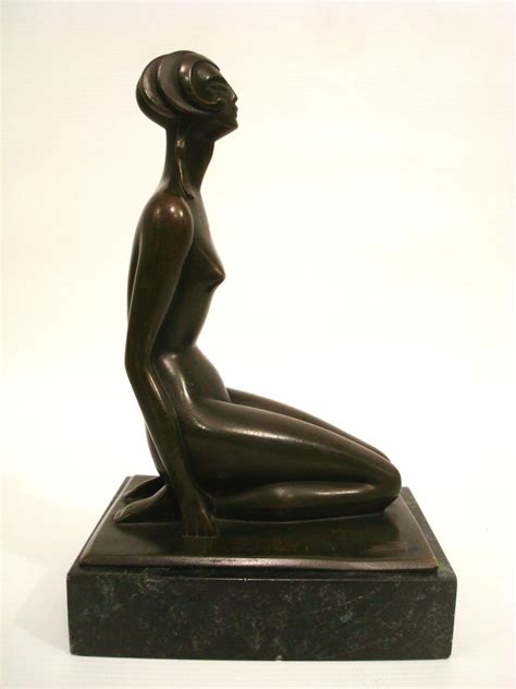 Art Deco Bronze Sculpture Figure Of A Naked Woman By Sibylle May France S For Sale At StDibs