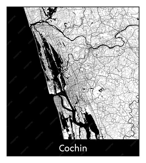 Premium Vector | Minimal city map of cochin (india, asia)