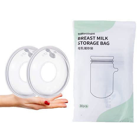 SHELLTON 2PCS Breastmilk Collector with 30 200ML Breast Milk Storage