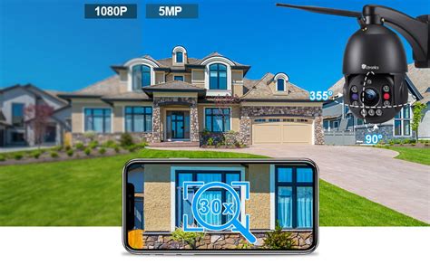 5MP HD PTZ Security Camera with 30X Optical Zoom and 492ft Night Visio