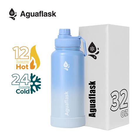 Aguaflask Hydration Flask Tumbler Hot And Cold Spout Lid Wide Mouth Vacuum Leak Proof Stainless
