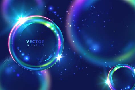 Vibrant Neon Blue Purple Floating Bubbles 999499 Vector Art At Vecteezy