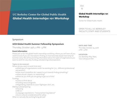 Global Health Internships 101 Workshop | Center for Global Public Health