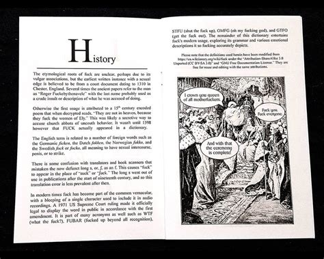 Fucking Funny Dictionary Of Fuck Zine Definitions Grammar Etsy