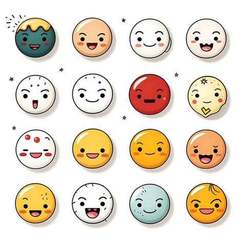 A Close Up Of A Bunch Of Different Colored Emoticions Premium AI