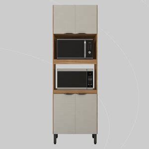 Paneleiro Firenze Duplo Forno 4 Portas Amêndola Touch nude Prime Tx Leroy Merlin