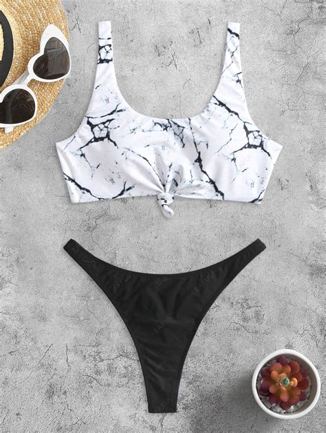 Marble Bikini Zaful Discount