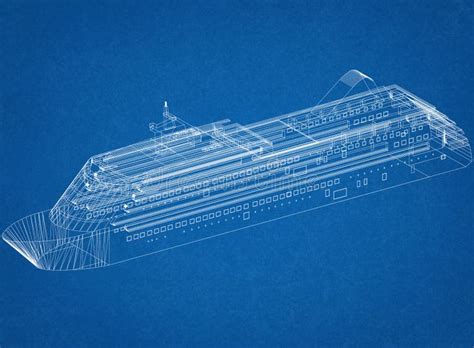 Cruise Ship Concept Architect Blueprint Stock Image - Image of tourism ...