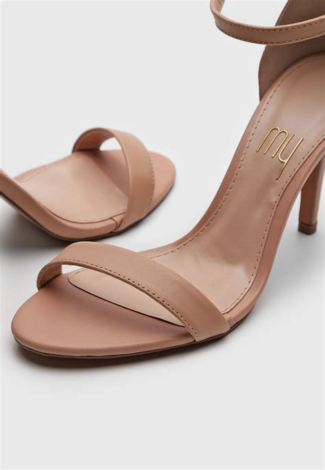 Sandália My Shoes Salto Fino Nude Compre Agora Dafiti Brasil