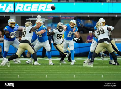 Los Angeles Chargers Quarterback Easton Stick 2 Passes In The First