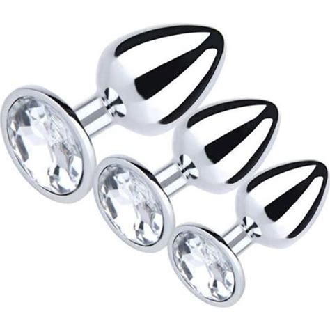 Acier PCS Anal Plug Petit Moyen Grandes Tailles en Métal Inoxydable Avec Diamonds Plug Plaqué