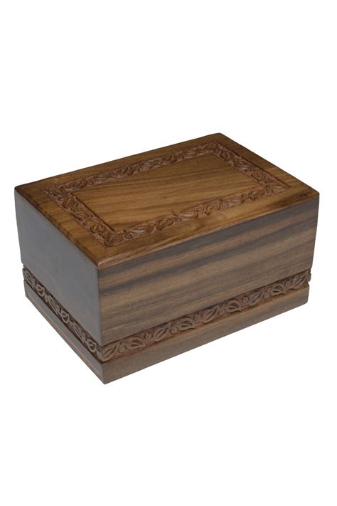 Border Hand Carved Rosewood Urn Lone Star Cremation