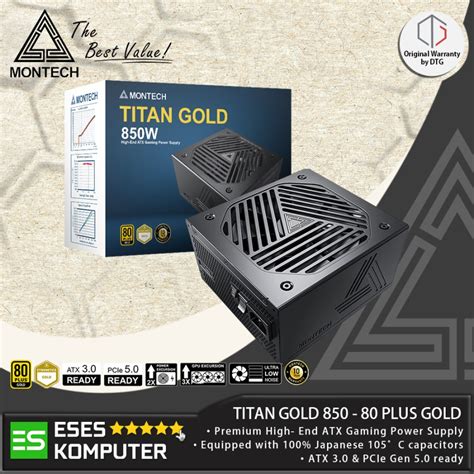 Jual PSU MONTECH TITAN 850 GOLD | 850W 80 Plus Gold | ATX 3.0 & PCIE 5. ...