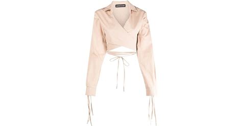 Andreadamo Nude Poplin Cardigan With Knitted Insert In White Lyst