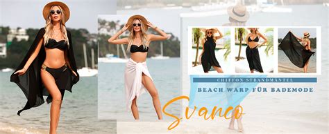 Svanco Damen Sarong Pareo Chiffon Bikini Cover Up Vertuschen Strandtuch Wickelrock Beach Wrap