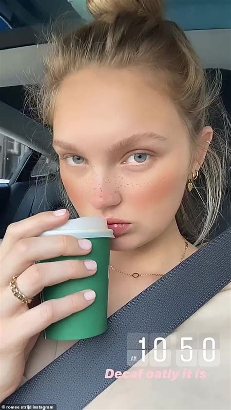 Romee Strijd Strips Down To Lingerie To Flaunt Her Baby Bump After