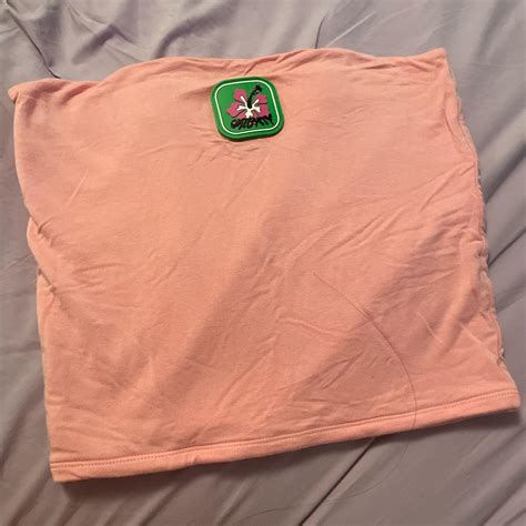 Omighty Aloha Boob Tube In Pink Size Small Worn Depop