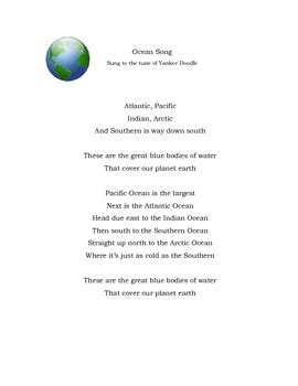 Continent Song and Ocean Song by Becky Sargis | Teachers Pay Teachers