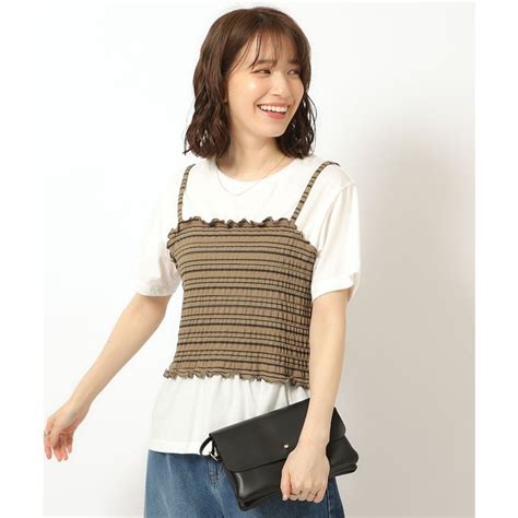 キューティーブロンド Cutie Blonde 洗えるキャミレイヤード風Tシャツ モカブラウン 342 ファッション通販 MAGASEEK マガシーク