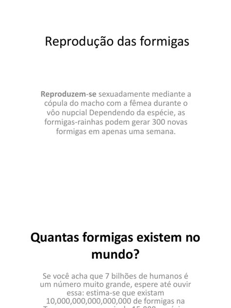 Reprodução Das Formigas Pdf Formiga Dinossauros