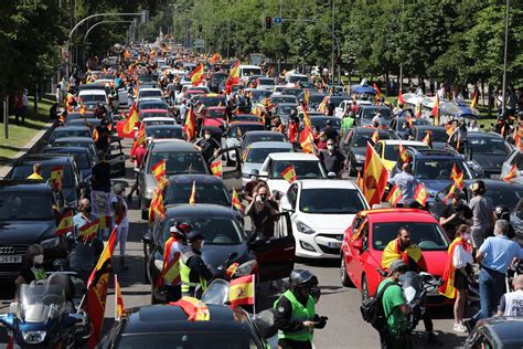 Paseo De Castellana Brought To Standstill By Vox Caravana Madrid